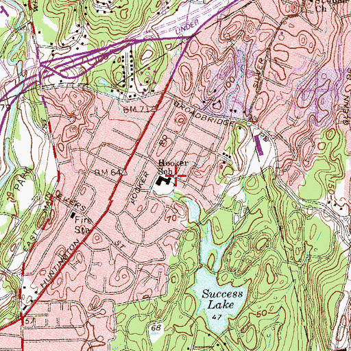 Topographic Map of Hooker School, CT