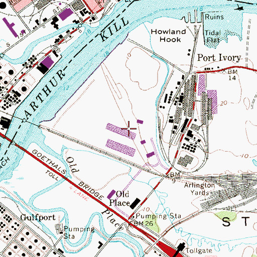 Topographic Map of Howland Hook Marine Truck Terminal, NY