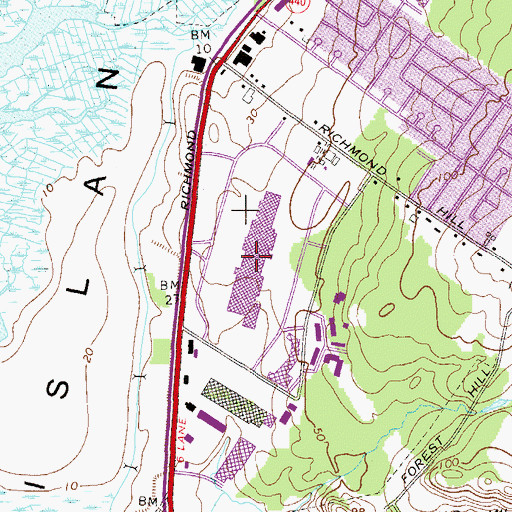 Topographic Map of Staten Island Mall Shopping Center, NY