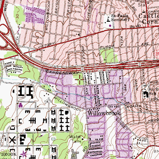 Topographic Map of Westwood Park, NY
