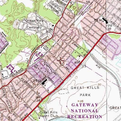 Topographic Map of Bay Terrace, NY