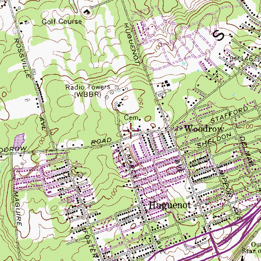 Topographic Map of Woodrow United Methodist Church, NY