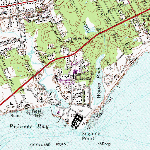 Topographic Map of Staten Island University Hospital, NY