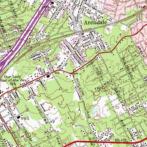 Topographic Map of Seaside, NY
