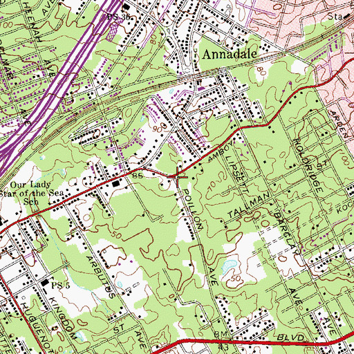 Topographic Map of Seaside, NY