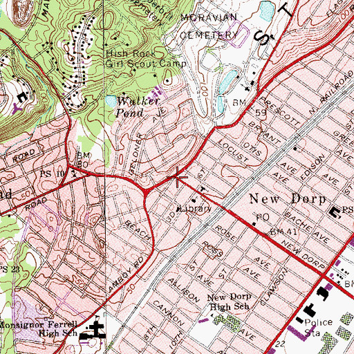Topographic Map of Rose and Crown Monument, NY
