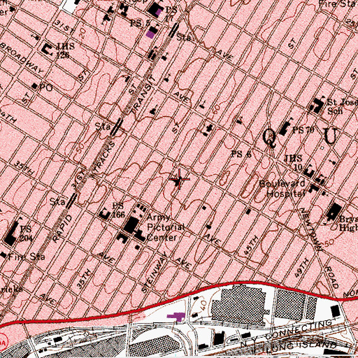 Topographic Map of Church of the Most Precious Blood, NY