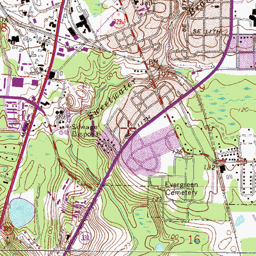 Topographic Map of Springhill Missionary Baptist Church, FL