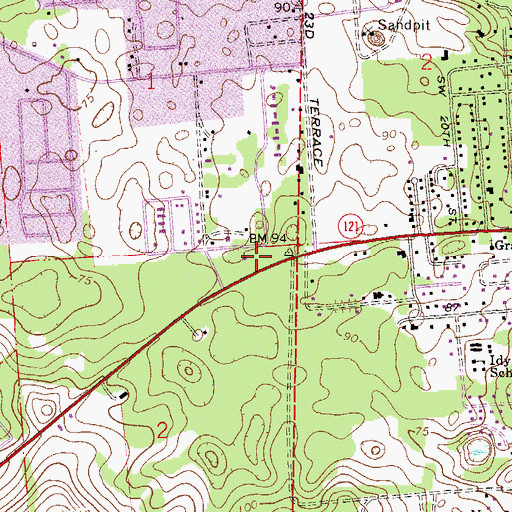 Topographic Map of Southwest United Methodist Church, FL