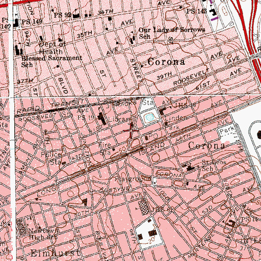 Topographic Map of Masjid Alfalah, NY