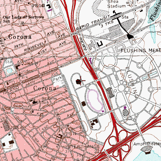 Topographic Map of New York Hall of Science, NY
