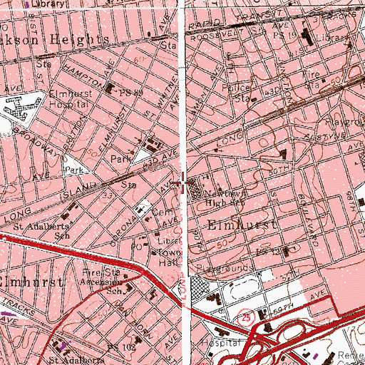 Topographic Map of Korean Presbyterian Church, NY