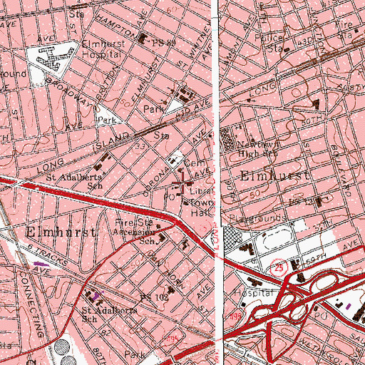 Topographic Map of Saint James Parish Hall, NY