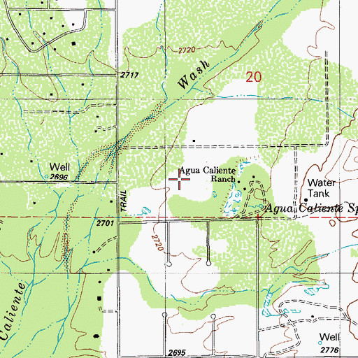 Topographic Map of Roy P Drachman - Agua Caliente Regional Park, AZ