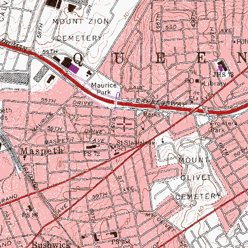 Topographic Map of Holy Cross Roman Catholic Church, NY