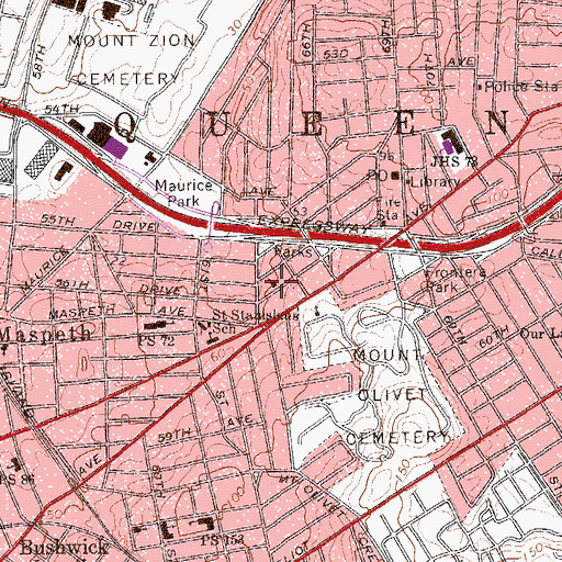 Topographic Map of Church of the Transfiguration, NY