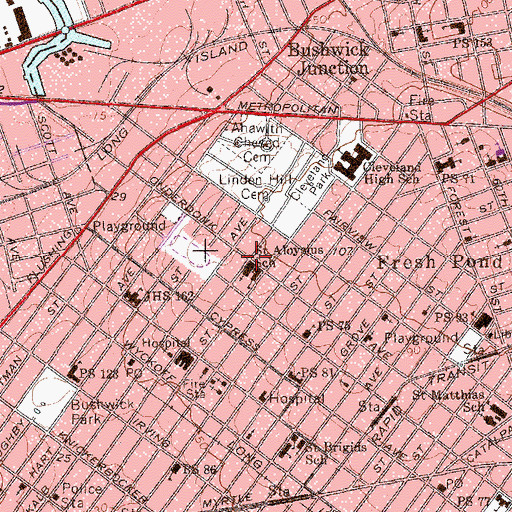 Topographic Map of Old Germania Heights, NY