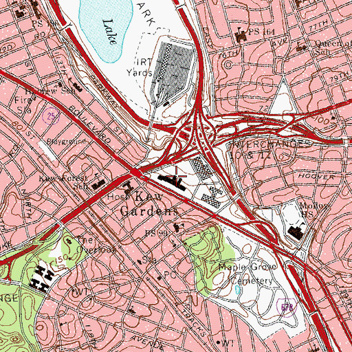 Topographic Map of Queens Borough Hall, NY