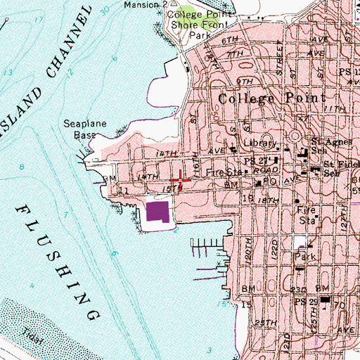 Topographic Map of Poppenhusen Institute, NY
