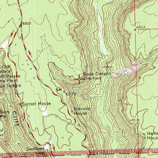 Topographic Map of Soda Balcony Overlook, CO