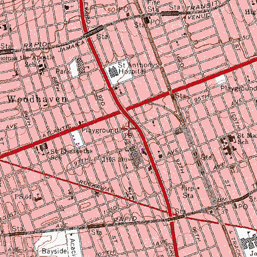 Topographic Map of Wyckoff Building, NY