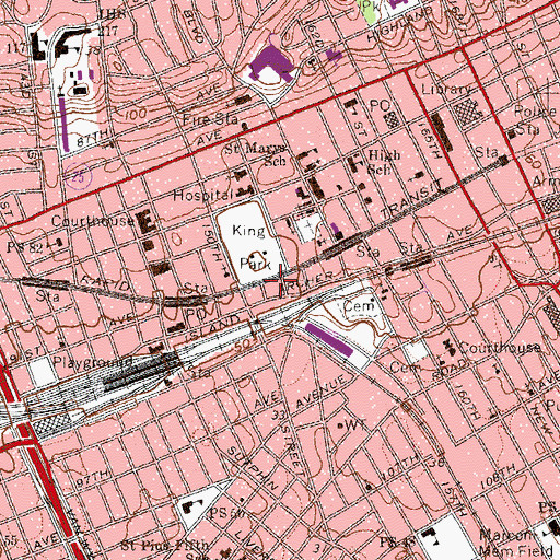 Topographic Map of Queens Family Court and City Agency Facility, NY