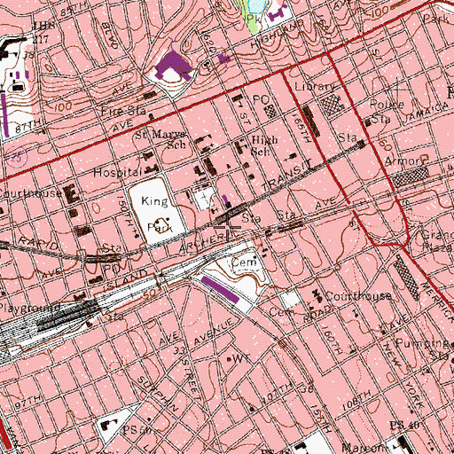 Topographic Map of United States Region II Social Security Administration Headquarters, NY