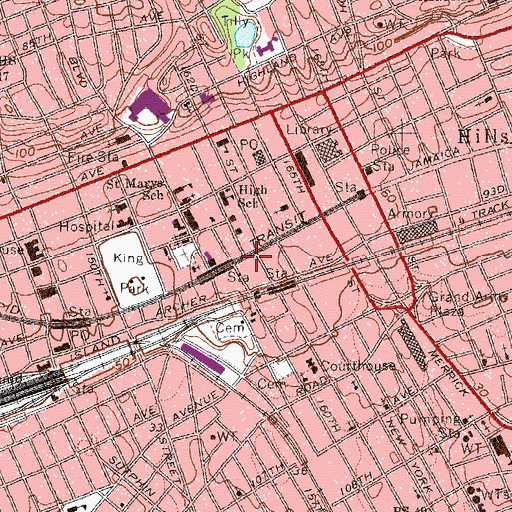 Topographic Map of Jamaica Arts Center, NY