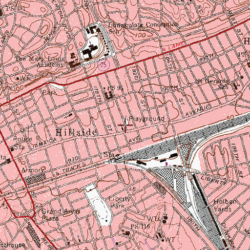 Topographic Map of Bethesda Missionary Baptist Church, NY
