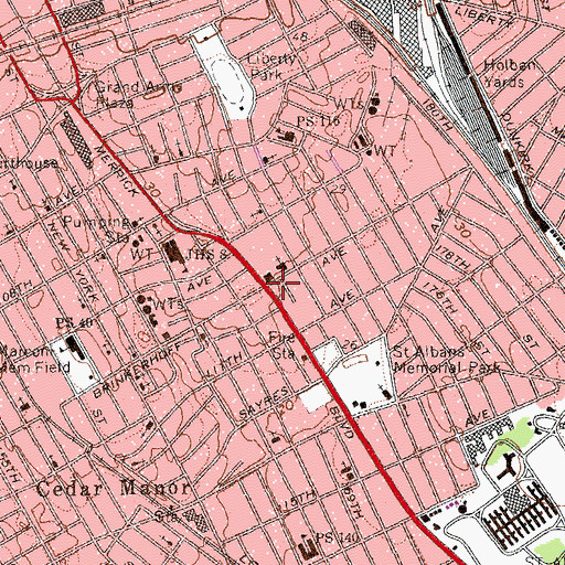 Topographic Map of Cathedral of Allen African Methodist Episcopal Church, NY