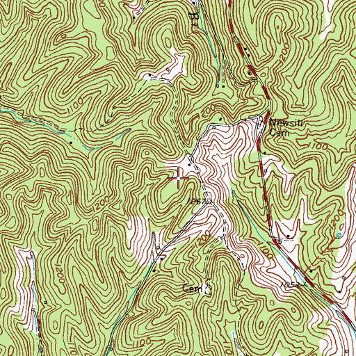 Topographic Map of Abbott-Sturgill Cemetery, KY