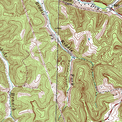 Topographic Map of Adams Cemetery, KY
