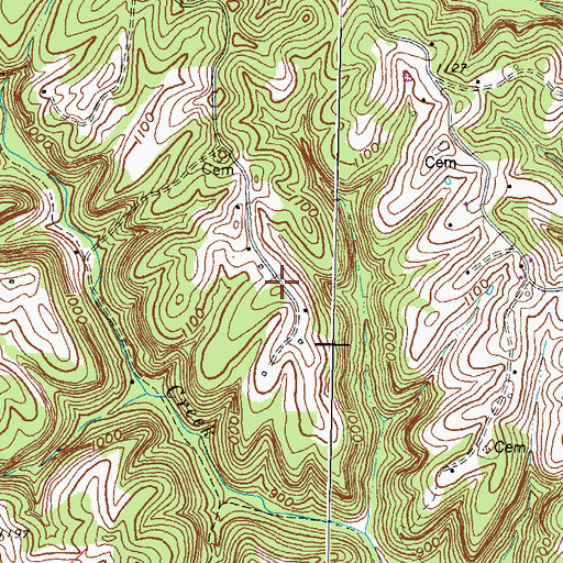 Topographic Map of Adkins Cemetery One, KY