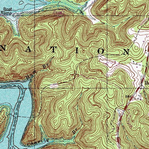 Topographic Map of Roll Alfrey Cemetery, KY