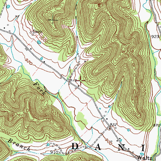 Topographic Map of Anderson Cemetery, KY
