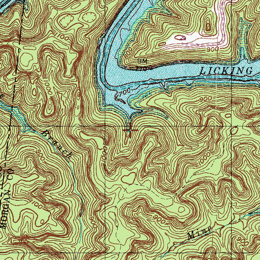 Topographic Map of Baldridge Cemetery, KY