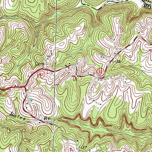 Topographic Map of Barnett Cemetery, KY