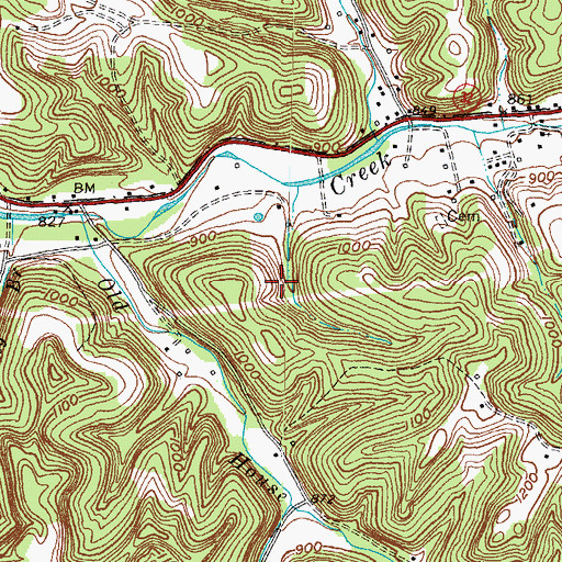 Topographic Map of Barrick Cemetery Two, KY