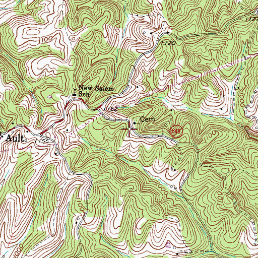 Topographic Map of Beartown Church Cemetery, KY