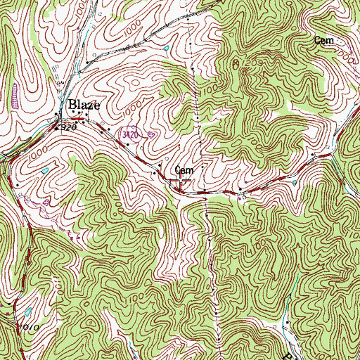 Topographic Map of Bishop Cemetery, KY