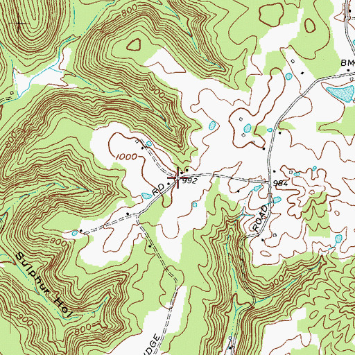 Topographic Map of Johnson Black Cemetery, KY