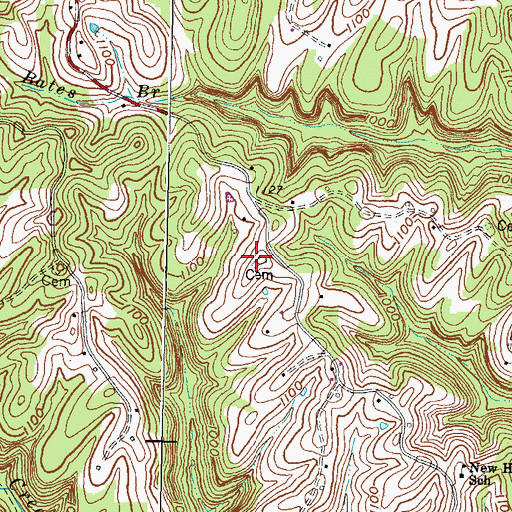 Topographic Map of Trent Black Cemetery, KY
