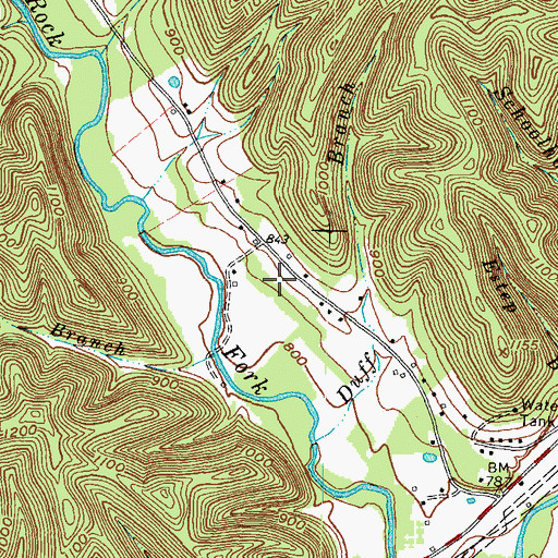 Topographic Map of Blanton-White Cemetery, KY