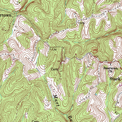 Topographic Map of Boggs Cemetery One, KY