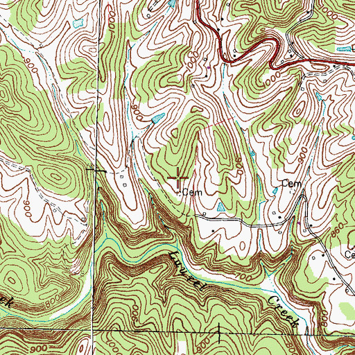 Topographic Map of Boggs Cemetery Two, KY