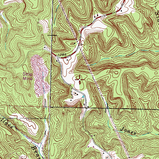 Topographic Map of Bowman Cemetery, KY