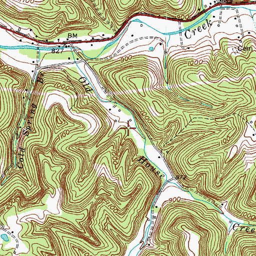 Topographic Map of Boyd Cemetery, KY