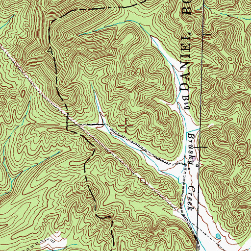 Topographic Map of Bradley-Moore Cemetery, KY