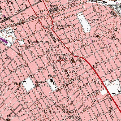 Topographic Map of Amity Baptist Church, NY