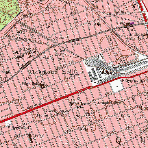 Topographic Map of Bethlehem Church, NY